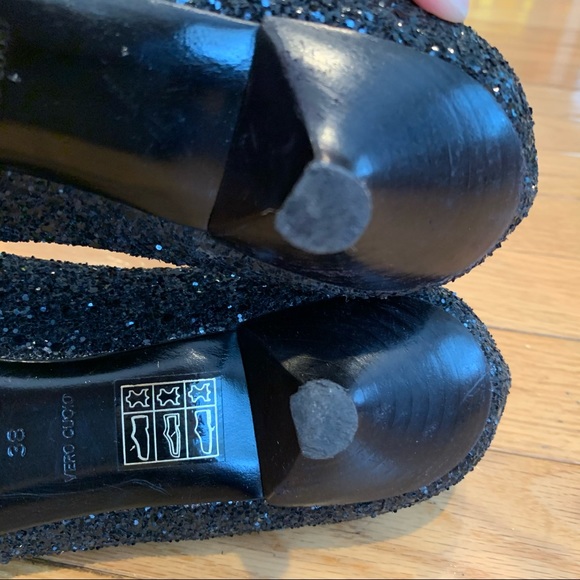 Miu Miu Round Toe Sparkly Kitten Heel Shoes sz 38 - Picture 7 of 8